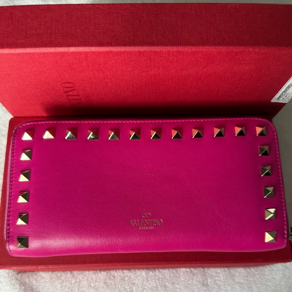 Valentino Pink Studded Women's Wallet